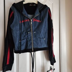 Women's Denim and Black Jacket